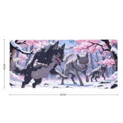 japanse wolf deskmat voor gamers