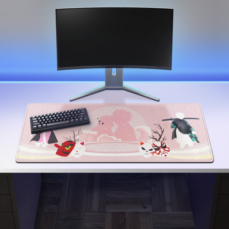 tanjiro nezuko deskmat voor gamers